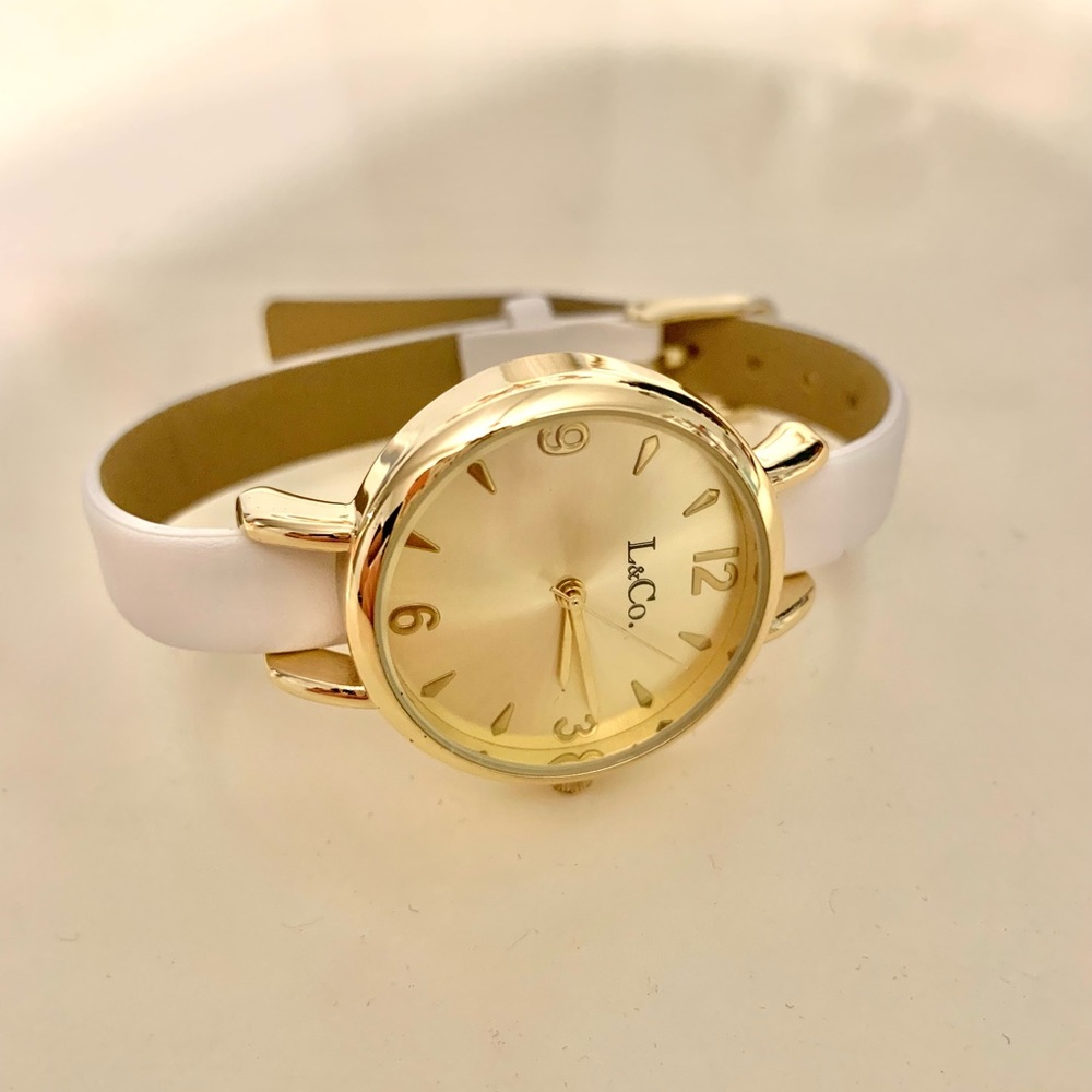 L&Co White and Gold Watch